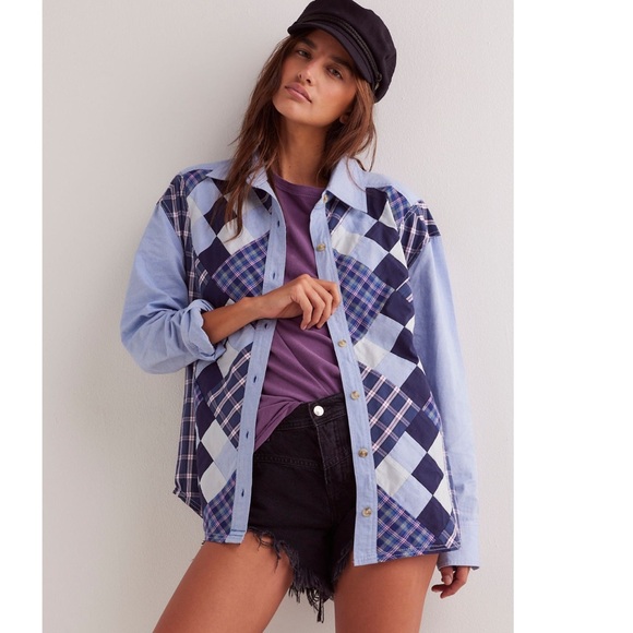 Free People Tops - We the free people argyle plaid shirt